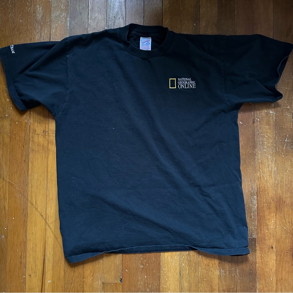 National Geographic Black Tee with Yellow Logo